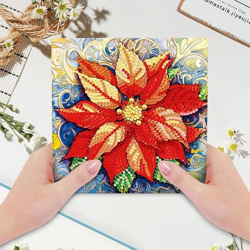 8pcs Christmas Cards DIY 5D Diamond Painting Card Number Dot Kits for Kids & Adults, Santa Claus Gnome Candle Greeting Cards with Envelopes & Tools Included Greeting Stickers Gift (Snowman) in Kuwait