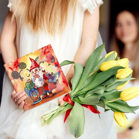 8pcs Christmas Cards DIY 5D Diamond Painting Card Number Dot Kits for Kids & Adults, Santa Claus Gnome Candle Greeting Cards with Envelopes & Tools Included Greeting Stickers Gift (Snowman) in Kuwait