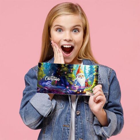 8pcs Christmas Cards DIY 5D Diamond Painting Card Number Dot Kits for Kids & Adults, Santa Claus Gnome Candle Greeting Cards with Envelopes & Tools Included Greeting Stickers Gift (Snowman) in Kuwait