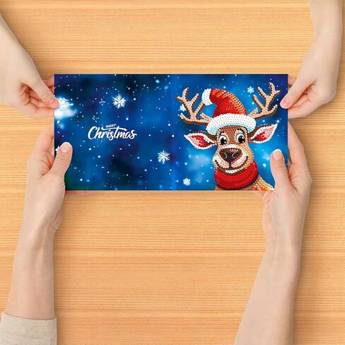 8pcs Christmas Cards DIY 5D Diamond Painting Card Number Dot Kits for Kids & Adults, Santa Claus Gnome Candle Greeting Cards with Envelopes & Tools Included Greeting Stickers Gift (Snowman) in Kuwait