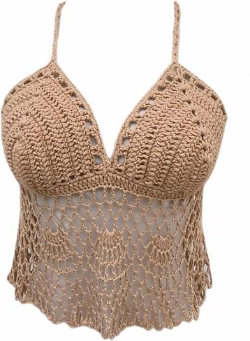 Black Bikini Halter Top Handmade Crochet Crop Top in Kuwait