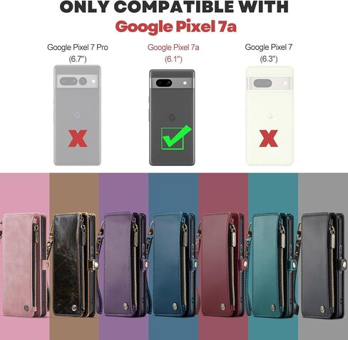 حافظة Defencase Google Pixel 7A، محفظة حجب RFID للنساء والرجال، جلد PU أنيق، قلاب مغناطيسي، حامل بطاقات، أزرق أخضر in Kuwait