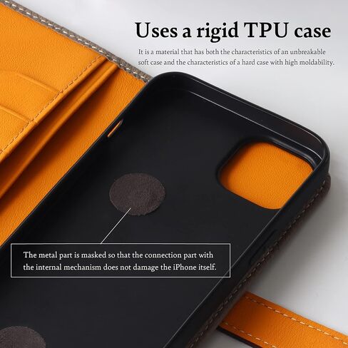 Hanatora] جراب iPhone12 ProMax Flip مع حامل بطاقة وغطاء هاتف من الجلد الأصلي، جراب أنيق عالي الجودة بدون مغناطيس للنساء والرجال، أزرق نيلي SPH-12ProMax-BlueIndigo in Kuwait