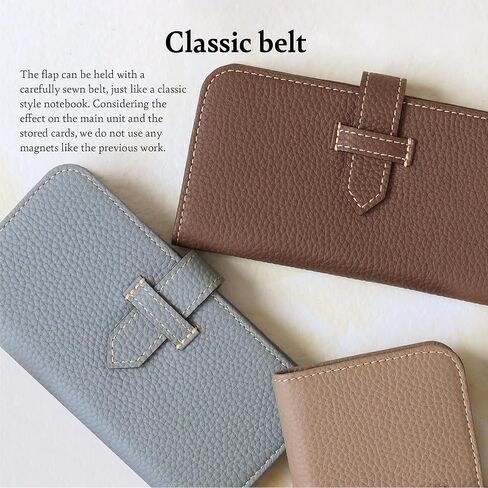 Hanatora] جراب iPhone12 ProMax Flip مع حامل بطاقة وغطاء هاتف من الجلد الأصلي، جراب أنيق عالي الجودة بدون مغناطيس للنساء والرجال، أزرق نيلي SPH-12ProMax-BlueIndigo in Kuwait