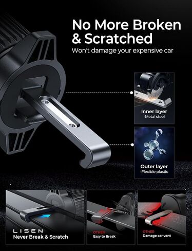 LISEN Magnetic Phone Holder for Car, Dark in Saudi Arabia