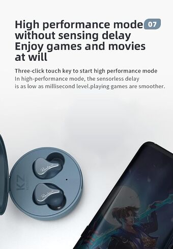 KZ SKS TWS Hybrid True Wirless Stereo IEM Earphone, Bluetooth 5.2 HiFi Stereo Noise-canceling Headsets/Headphones/Earbuds for Sports/Workout/Game (Black) in Saudi Arabia