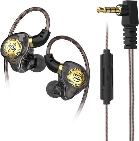 X1 in Ear Monitor Headphones, 1DD Superior Sound Wired Earbuds, Professional Sound Isolating Earphones for Singers/Drummers/Musicians, with MIC in Ear Earphones (Type-C with Mic Black), Clear in Saudi Arabia