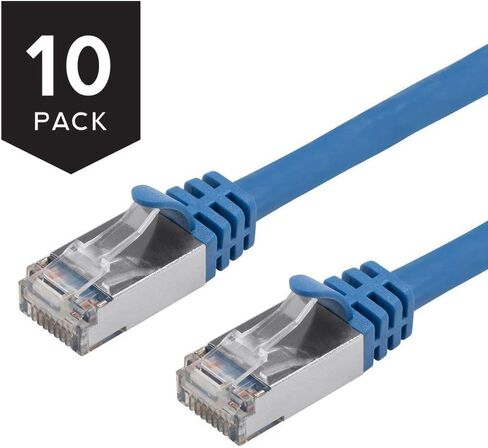 Buhbo 1 ft CAT7 Shielded RJ45 Ethernet Network Snagless Cable 10Gbps 600 MHz, Black in Saudi Arabia