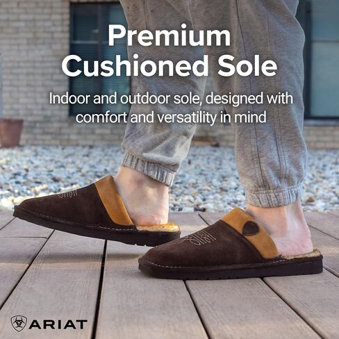 ARIAT Men’s 2842 Silversmith Outdoor Indoor Western Suede Foam Cushioned Square Toe Slipper in Saudi Arabia