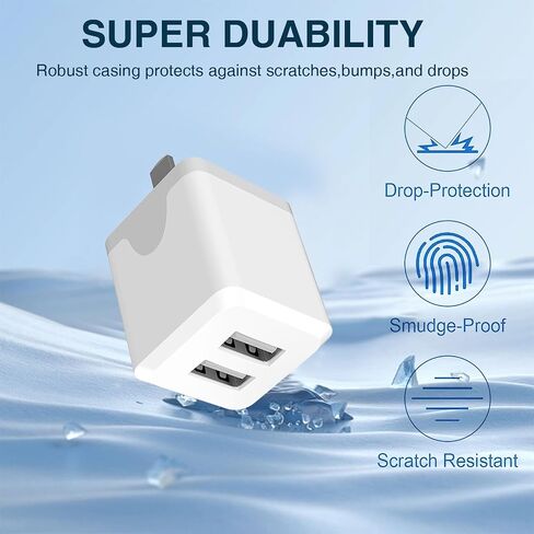 USB A Wall Charger, Charger Adapter, 6-Pack Dual Port Quick Charger Plug Cube for Phone 13 12 11 Pro Max SE XS XR X 8 7 6 6S Plu, Android Fast Charging Brick in Kuwait