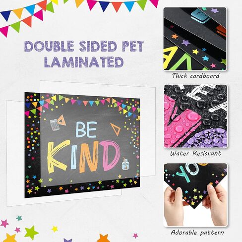 14 Pieces Classroom Decoration Inspirational Classroom Poster Growth Mindset Posters Motivational Bulletin Board Wall Decor Positive Sayings Posters for Kindergarten Pre-School Primary High School in Saudi Arabia