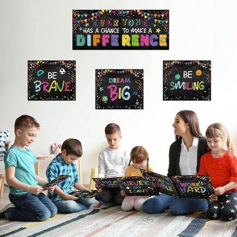 14 Pieces Classroom Decoration Inspirational Classroom Poster Growth Mindset Posters Motivational Bulletin Board Wall Decor Positive Sayings Posters for Kindergarten Pre-School Primary High School in Saudi Arabia