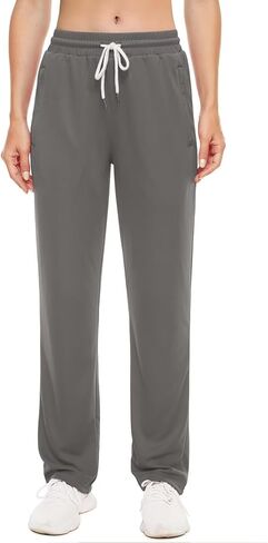 Boladeci المرأة Sweatpants 3D شبكة تنفس مرونة الخصر الجانب شريط عارضة رياضة السراويل الترنك الرياضية مع جيوب سستة in Kuwait