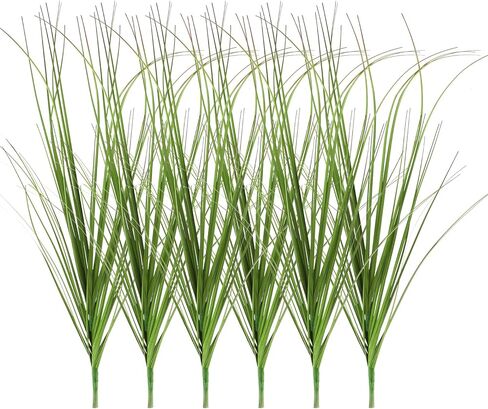 6Pcs Fake Grass Decor Artificial Greenery for Outdoors Plastic Artificial Grass Plant Fake Tall Grass Uv Resistant Artificial Outdoor Plants Fake Greenery for Planters Wedding Garden Front Porch in Saudi Arabia