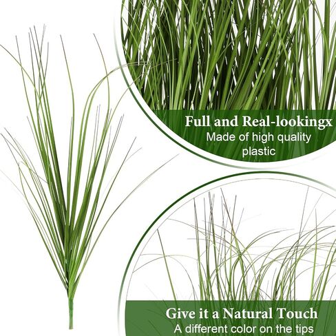 6Pcs Fake Grass Decor Artificial Greenery for Outdoors Plastic Artificial Grass Plant Fake Tall Grass Uv Resistant Artificial Outdoor Plants Fake Greenery for Planters Wedding Garden Front Porch in Saudi Arabia