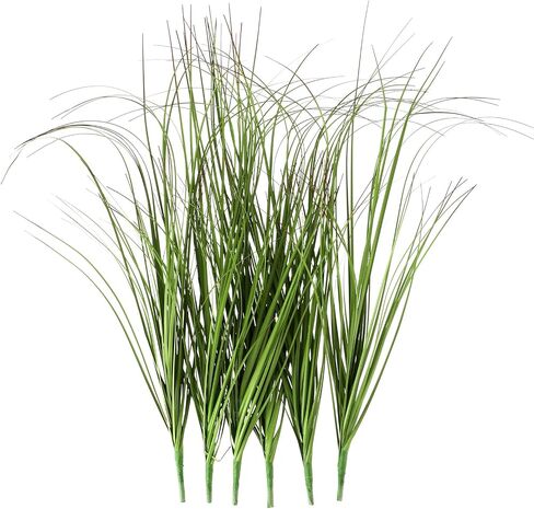 6Pcs Fake Grass Decor Artificial Greenery for Outdoors Plastic Artificial Grass Plant Fake Tall Grass Uv Resistant Artificial Outdoor Plants Fake Greenery for Planters Wedding Garden Front Porch in Saudi Arabia
