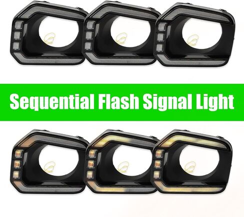 مجموعة مصابيح الضباب LED الأمامية (السائق الأيسر والجانب الأيمن للراكب) ضوء إشارة متوافق مع Toyota Tacoma SR SR5 TRD 2016 2017 2018 2019 2020 2021 2022 2023، إطار مصباح الضباب الممتص للصدمات قطعتان in Saudi Arabia