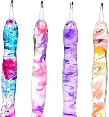 Resin Diamond Dotting Art Drill Pen Kit - 5D Handmade Arts with 14pcs Tips and 10 Waxes (Pink) in Saudi Arabia