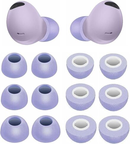 JNSA Replacement Memory Foam Ear Tips Noise Canceling Foam Eartips Ear Plug Ear Tip Gels Compatible with SAMSUNG Galaxy Buds 2 Pro, [Fit in Case],6 Pairs,Black (Foam 214B6P) in Saudi Arabia