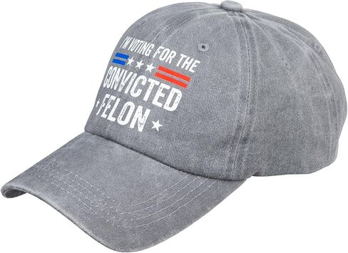 أنا أصوت لصالح قبعة فيلون المدان قبعات البيسبول للرجال والنساء قبعة مضحكة قبعة كلاسيكية قبعة كلاسيكية قبعات عصرية قابلة للتعديل عتيقة لجميع المواسم باللون الرمادي in Kuwait