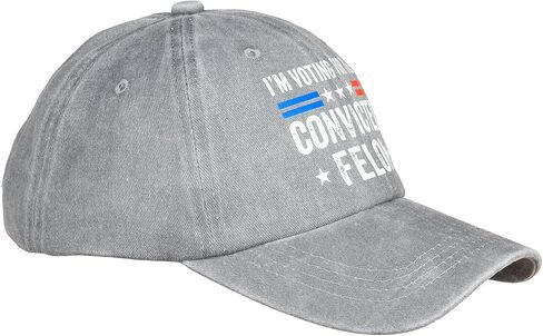 أنا أصوت لصالح قبعة فيلون المدان قبعات البيسبول للرجال والنساء قبعة مضحكة قبعة كلاسيكية قبعة كلاسيكية قبعات عصرية قابلة للتعديل عتيقة لجميع المواسم باللون الرمادي in Kuwait