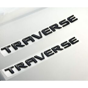 2 Pc Traverse Badge 3D Emblem Nameplate Letters Logo Replacement for Traverse (Gloss Black)