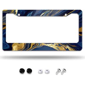 American Flag Patriotic Pledge of Allegiance License Plate Frame, Decorative Car Aluminum Decor Car Tag Frames for Men/Women with Screw Caps Car Accessories 2 Holes US Canada Standard 12"X6"