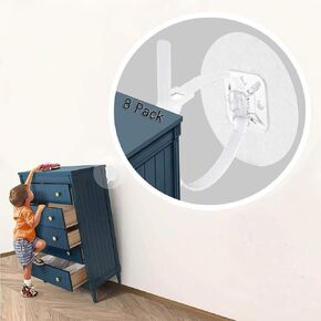 مرساة أثاث لحماية الطفل، 8 عبوات مرساة أثاث مضادة للطرف، مرساة أثاث بدون حفر، مرساة حائط للأثاث لمرساة أمان على الحائط في خزانة الأثاث، مرساة أثاث على الحائط in Kuwait