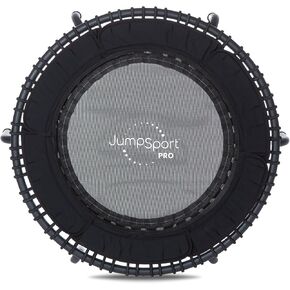 JumpSport PRO Professional Fitness Trampoline with Safe 39 Inch Bounce Surface, Stable Arched Legs, and Adjustable Tension Bungees, Black