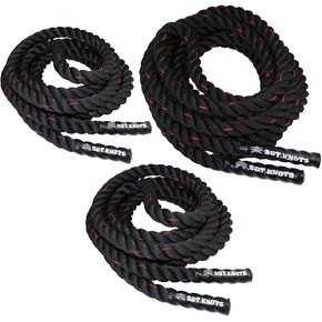 SGT KNOTS Twisted Battle Rope - Weighted Exercise Rope for Strength Training, CrossFit, Battling, Climbing & the Gym (1", 1.5", 2")
