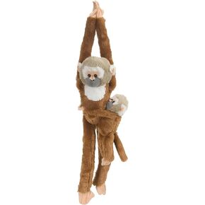 Wild Republic Squirrel Monkey w/baby Plush, Monkey Stuffed Animal, Plush Toy, Gifts for Kids, Hanging 20 Inches