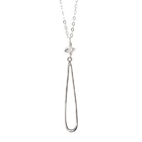 Designed by Stacey Handmade 925 Sterling Silver Long Necklace, Herkimer Diamond Pendant Jewelry, Gifts for Women, Ideal for Birthday, Mother's Day, Christmas, Anniversary, Prom, Homecoming, 32" Length