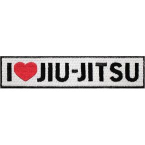 رقعة I Love Jiu Jitsu (4.75 بوصة) شارة حديد/خياطة على شارة BJJ Kimono Gi فنون الدفاع عن النفس رقعات هدايا ذاتية الصنع