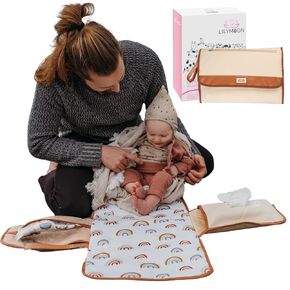 Portable Diaper Changing Pad — Non-Toxic, Oeko-TEX Certified - Designer Baby Changing Pad Portable Changing Pad for Baby, Foldable, Waterproof, Wipeable, Smart Travel Changing Pad (Standard)
