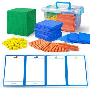 Foam Base Ten Blocks for Math & Place Value Blocks,Early Counting Manipulatives, Math Counters, Math Cubes for Kids Math Learning Tools in School Home