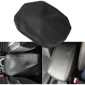 INTGET Console Cover for 2017 2018 Subaru Forester Accessories 2013 2014 2015 2016 Leather Armrest Cover Arm Rest Dog Seat Protector for Subaru Forester Center Console Cover (Black Stitches)