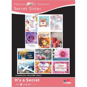 "It's a Secret" Boxed Greeting Cards - 12 Assorted Cards with Envelopes for All Occasion Featuring Bible Verse Cards
