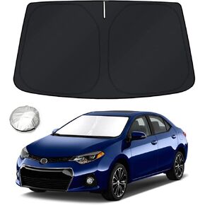 Bestview Windshield Sun Shade Compatible with 2014-2019 Toyo-ta Corolla, Front Window Sunshade Sun Visor Protective Film Blocks UV Heat, Foldable 2-Layer 210T Material