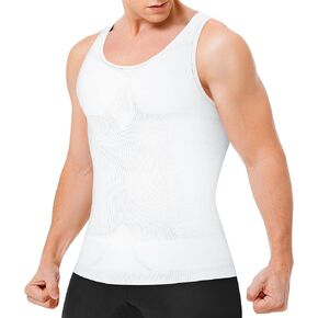 MOLUTAN Compression Shirt for Men Body Shaper Tank Top Sleeveless Slimming Undershirt Shapewear Tummy Control Vest