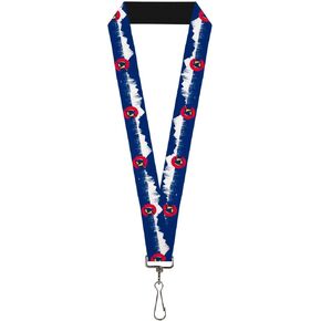 Buckle-Down Lanyard-1.0"-Colorado Snowboarder/Snowy Mountains Weathe