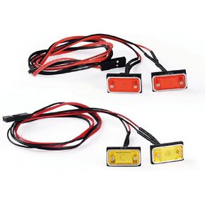 INJORA RC LED Lamp Rectangular Turn Signal Light for 1/8 1/10 RC Crawler Car Upgrade,2PCS