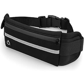 Slim Running Belt Fanny Packs for Women & Men, Waist Pack Runners Bag Money Belt Phone Holder for Running Sports Hiking Traveling, Adjustable Belt Pouch fits Most Phone and Waist Sizes (Black)