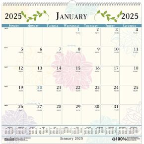 House of Doolittle 2025 Monthly Wall Calendar, Whimsical Floral, 12 x 12 Inches, January - December (HOD3841-25)