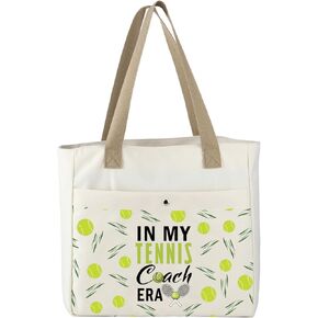 MBMSO Tennis Coach Gifts Tote Bag In My Tennis Coach Era Beach Bag Appreciation Gifts for Tennis Coach Shoulder Shopping Bag