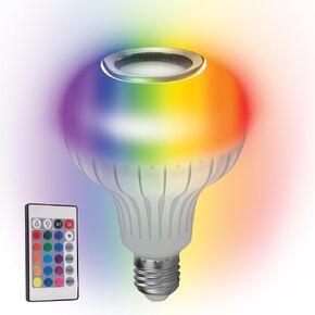 SKYLAR LED Color Changing Light Bulb with Bluetooth Speaker – E26 Standard Bulb Socket, 4 Light Modes with Remote Control Operation, Color Changing Bulb for Home, Events, Holiday Decoration
