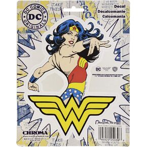 Chroma 025039 Warner-Bros DC Comics White, Yellow, Blue, Red, Cream, Black 6 * 8 Wonder Woman Stick Onz Decal, 1 Pack