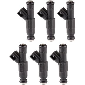 Fuel Injectors 4Holes Set of 6Pcs Fit for Jeep for Wrangler 4.0L 1999-2004 for Jeep for Cherokee 4.0L 1999-2001 for Jeep for Grand Cherokee 4.0L 1999-2004 Replacement OEM 0280155784