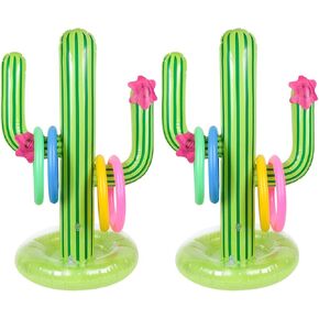 Cactus Inflatable Ring Toss Summer Party Games Toys Floats - Mexican Fiesta/Llama/Pool Party/Cinco de Mayo Party Supplies Favors for Kids Teens Adults
