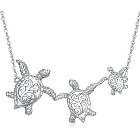 YAFEINI Turtle Necklace 925 Sterling Silver Turtle Pendant Turtle Jewelry for Women Girls