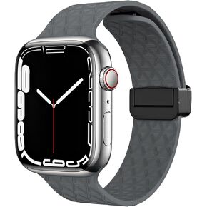 D-Buckle Sport Bands Compatible with Apple Watch Band Ultra 2/Ultra SE Series 9/8/7/6/5/4/3/2/1 Silicone iWatch Band 49mm 45mm 44mm 42mm 41mm 40mm 38mm Women Men